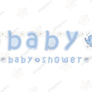 Baby Shower Banner Blue Elephant