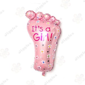 Baby Foot Foil Balloon Pink Mini
