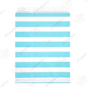 Blue Stripes Kraft Paper Cookie / Popcorn Bags 
