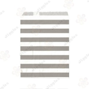 Grey Stripes Kraft Paper Cookie / Popcorn Bags 