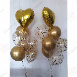 Heart Of Gold Balloon Bunch