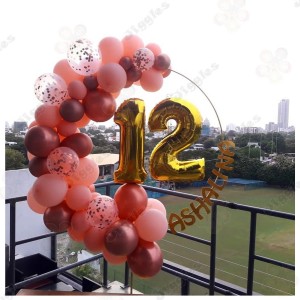 12th Birthday Rose Gold Balloon Loop