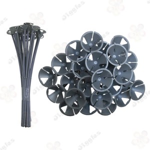 Balloon Sticks with Cups Pack - Silver