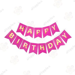 Happy Birthday Banner Hot Pink