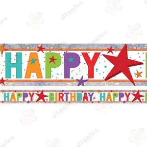 Happy Birthday Holographic Add An Age Foil Banner 
