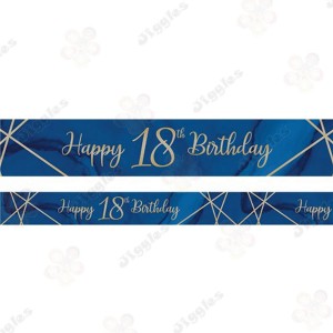 Happy 18th Birthday Blue Foil Banner 