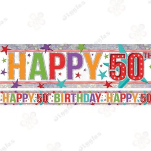 Happy 50th Birthday Foil Banner 