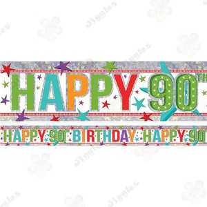 Happy 90th Birthday Foil Banner 