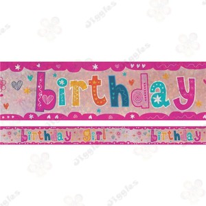 Birthday Girl Holographic Foil Banner 