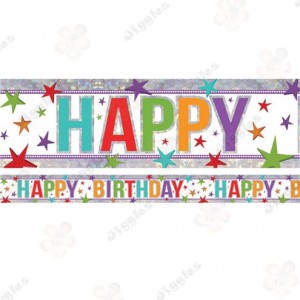 Happy Birthday Holographic Foil Banner 