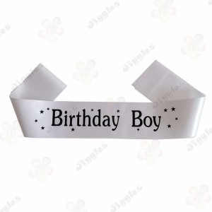 Birthday Boy Sash White