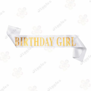Birthday Girl Sash White