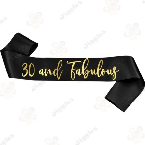 30 & Fabulous Sash Black