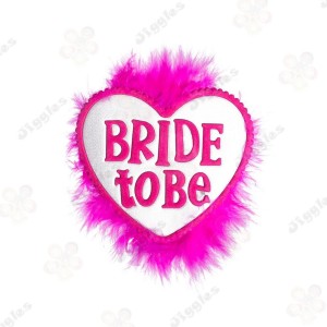 Bride To Be Fluffy Badge White