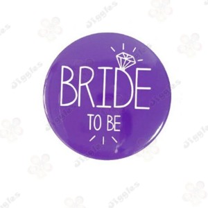 Bride To Be Badge Purple