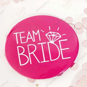 Team Bride Badge Hot Pink