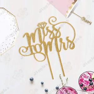 Miss to Mrs Gold Acrylic Cake Topper Large