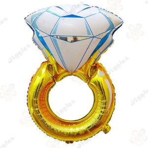 Gold Diamond Ring Foil Balloon 33"