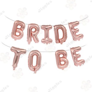 Bride To Be Foil Letter Balloon Set Rose Gold 16"