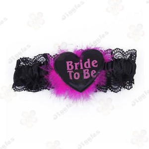 Lace Garter Bride To Be Black