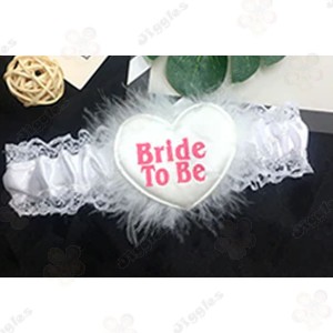 Lace Garter Bride To Be White