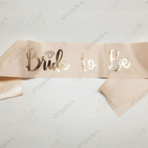 Bride to be Sash - Peach with Rose Gold Text