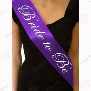 Bride to be Sash - Purple with White Text