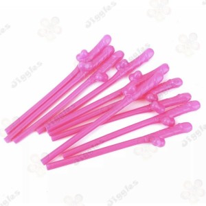 Willy Dicky Drinking Straws - Pink