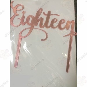 Eighteen Acrylic Cake Topper Pink