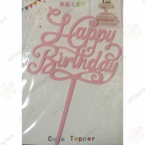 Happy Birthday Cake Topper Pink