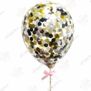 Confetti Balloon Cake Topper Black