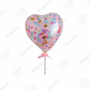 Confetti Heart Balloon Cake Topper Multicolour