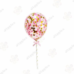 Confetti Balloon Cake Topper Pink