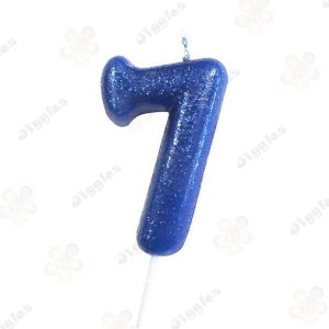 Giant Number 7 Blue Candle