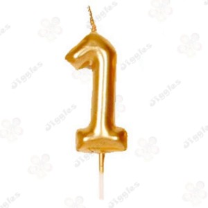 Gold Number 1 Candle 