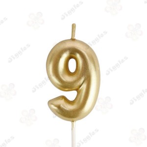 Gold Number 9 Candle 