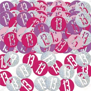 Table Confetti 13th Birthday Pink Glitz