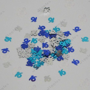Table Confetti 16th Birthday Blue/Silver
