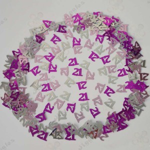 Table Confetti 21st Birthday Pink/Silver