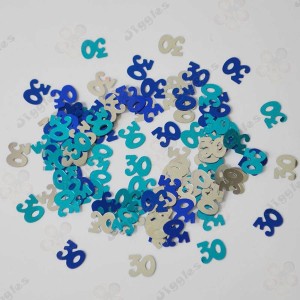 Table Confetti 30th Birthday Blue/Silver