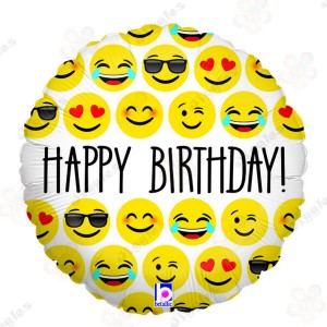 Emoji Happy Birthday Foil Balloon
