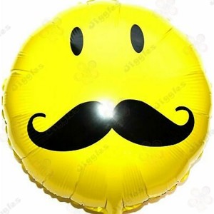 Moustache Face Emoji Foil Balloon