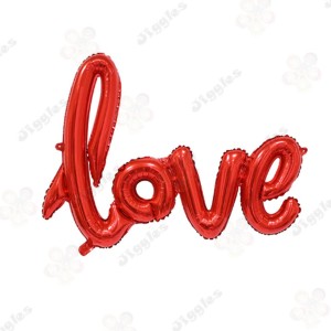 Love Script Foil Balloon Red