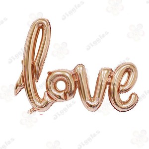 Love Script Foil Balloon Rose Gold
