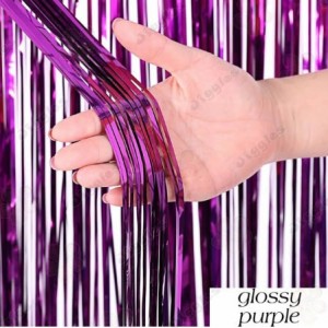 Glossy Purple Foil Fringe Curtain 