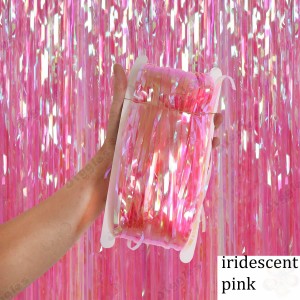 Iridescent Pink Foil Fringe Curtain 