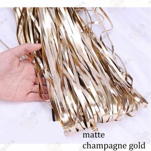 Matte Champagne Gold Foil Fringe Curtain 