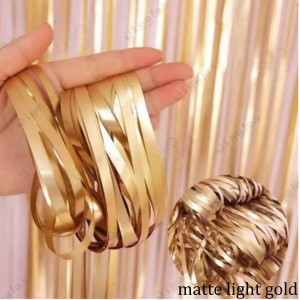 Matte Light Gold Foil Fringe Curtain 