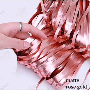 Matte Rose Gold Foil Fringe Curtain 