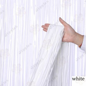 White Foil Fringe Curtain 